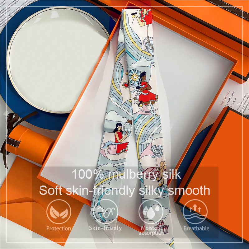ผู้หญิง 100% หม่อนผ้าไหมผ้าพัน - Ascot Neck Scarf บทวิจารณ์และราคา