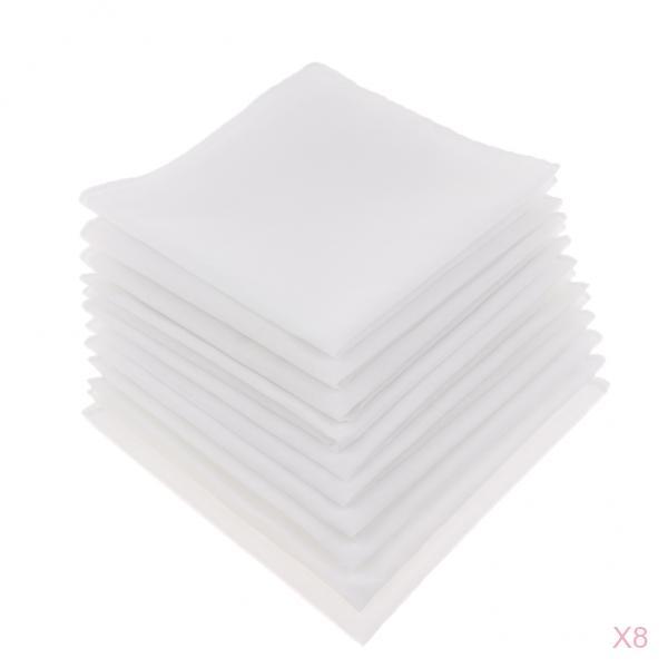ผ้าเช็ดหน้าผ้าฝ้ายสีขาวล้วน ชุ - Handkerchief Cotton Men บทวิจารณ์และราคา