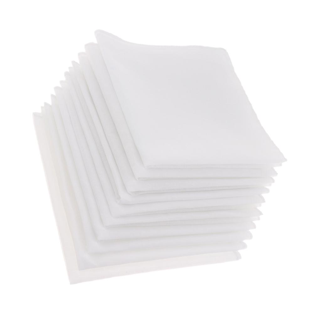 ผ้าเช็ดหน้าผ้าฝ้ายสีขาวล้วน ชุ - Handkerchief Cotton Men บทวิจารณ์และราคา