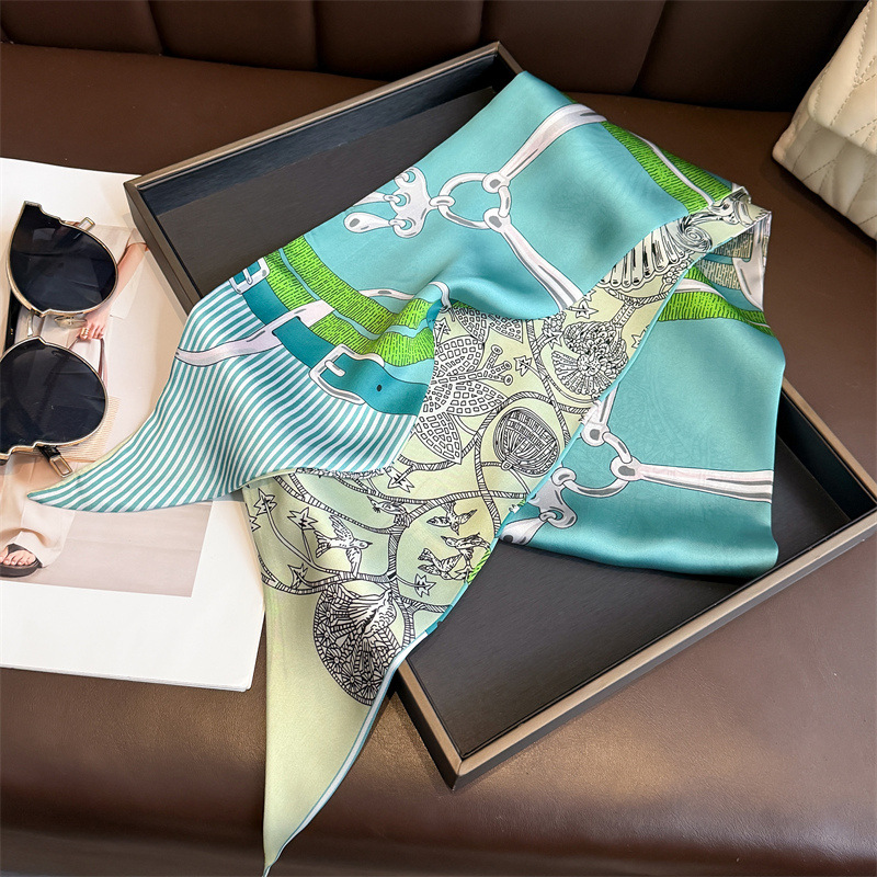 ผ้าพันคอไหมพิมพ์ลายสองด้านสำหร - Ascot Neck Scarf บทวิจารณ์และราคา