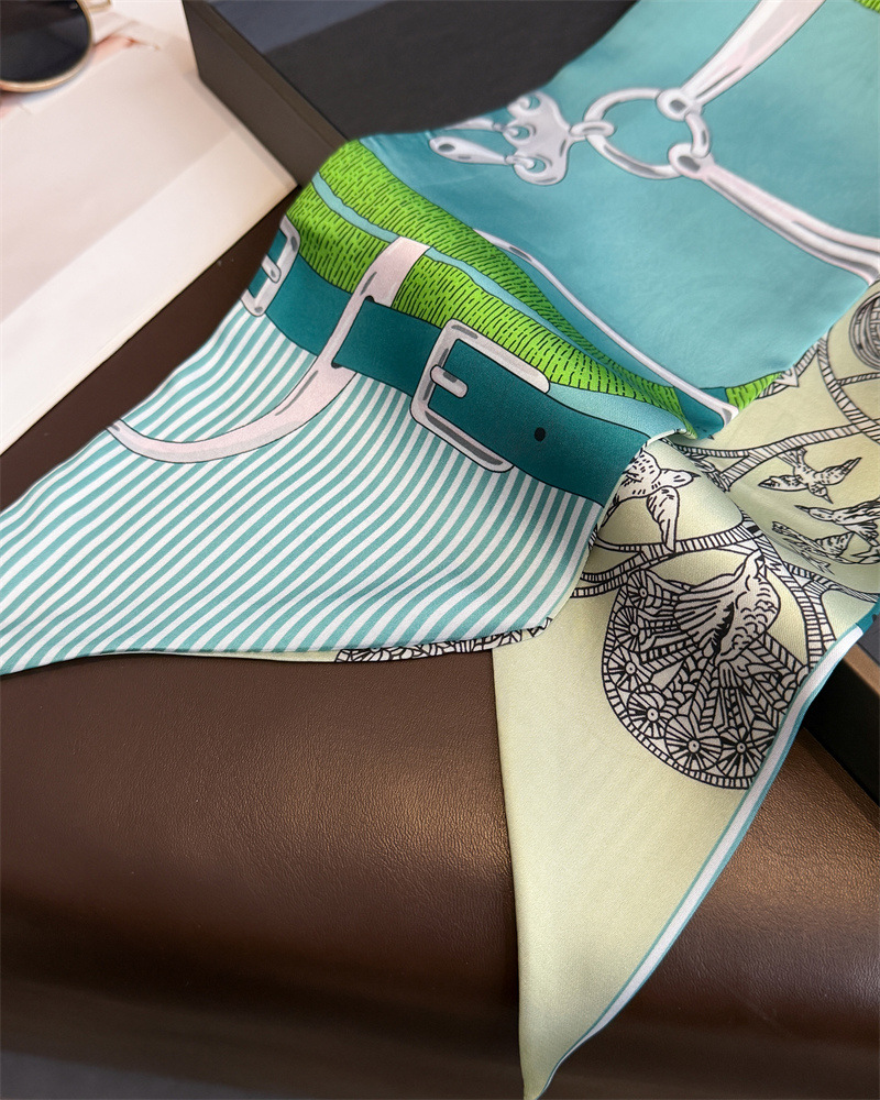 ผ้าพันคอไหมพิมพ์ลายสองด้านสำหร - Ascot Neck Scarf บทวิจารณ์และราคา