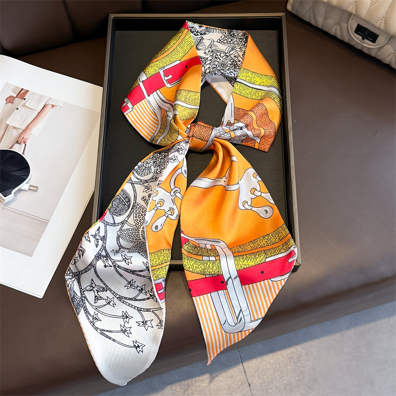 ผ้าพันคอไหมพิมพ์ลายสองด้านสำหร - Ascot Neck Scarf บทวิจารณ์และราคา