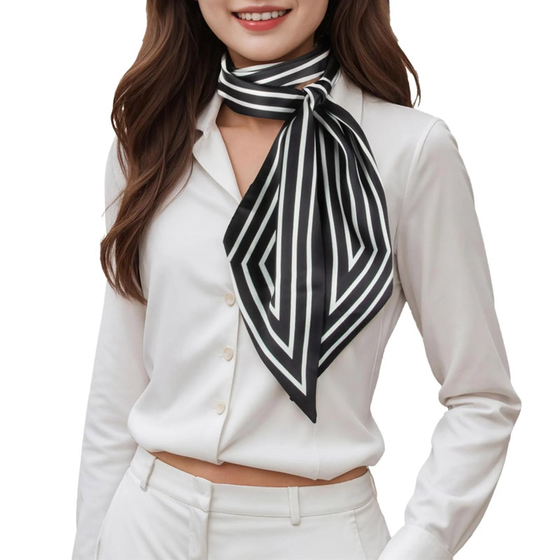 แฟชั่นลายริบบิ้นผมผ้าพันคอผู้ห - Ascot Neck Scarf บทวิจารณ์และราคา