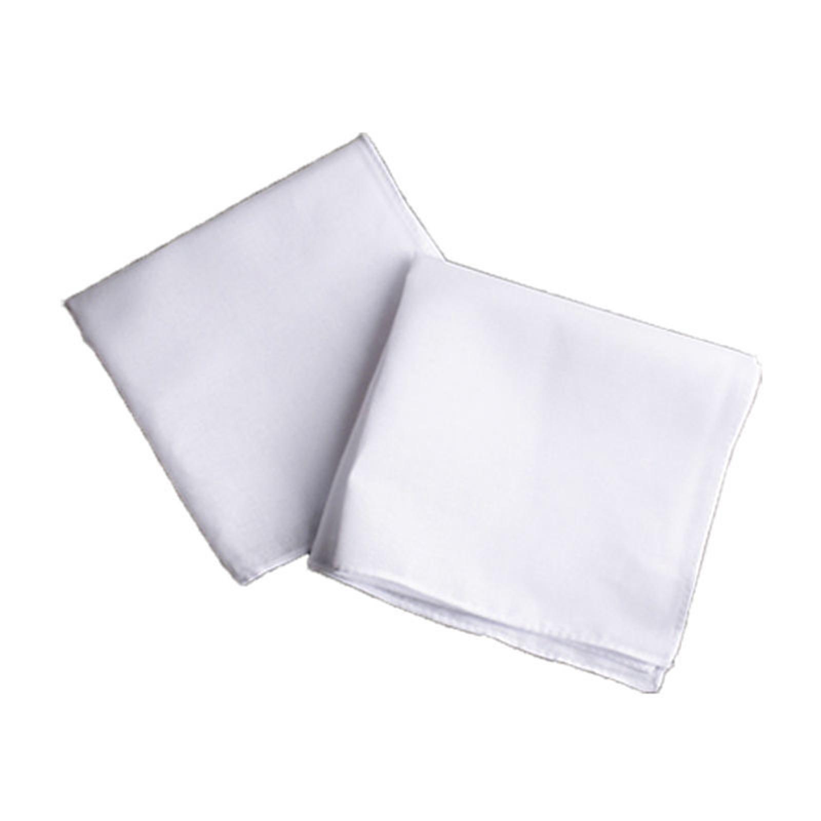 ผ้าเช็ดหน้าสีขาวทำจากผ้าฝ้ายแท - Handkerchief Cotton Men บทวิจารณ์และราคา